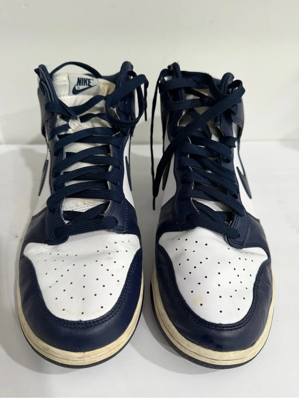 Nike Navy and White High-Top Sneakers